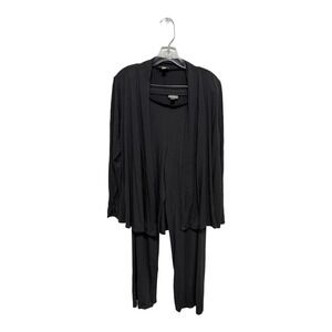 J. Jill Black Open Front Cardigan Lounge Pajama Set Size Small Comfort